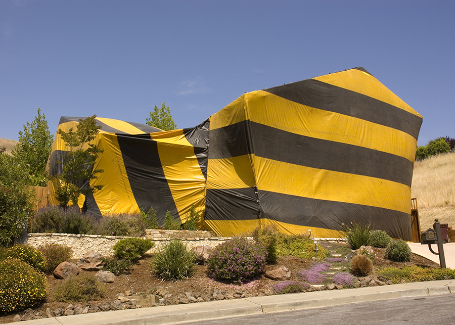 Southwest home tented for termite eradication